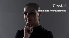  Presentation with dark grey - PPT layouts enhanced with portrait-of-an-attractive-confident background and a dark gray colored foreground