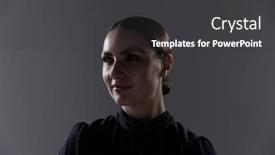  Presentation with dark grey - PPT theme consisting of portrait-of-an-attractive-confident background and a dark gray colored foreground
