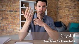  Presentation with hygiene - Beautiful PPT layouts featuring portrait-of-an-attractive-confident backdrop and a coral colored foreground