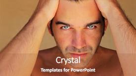  Presentation with head - Amazing PPT theme having portrait of an attractive male backdrop and a tawny brown colored foreground