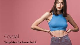  Presentation with upset - Audience pleasing slide set consisting of portrait-of-an-attractive-upset backdrop and a coral colored foreground