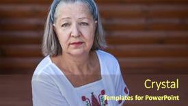  Presentation with gray - Slide set consisting of portrait-of-an-elderly-gray background and a tawny brown colored foreground