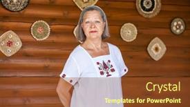  Presentation with elderly - Presentation design enhanced with portrait-of-an-elderly-gray background and a tawny brown colored foreground