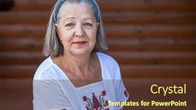  Presentation with elderly - Presentation theme featuring portrait-of-an-elderly-gray background and a tawny brown colored foreground