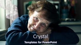  Presentation with elderly home - Slide deck enhanced with portrait-of-an-elderly-lady background and a wine colored foreground