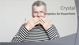  Presentation with pensioner - Slides having portrait-of-an-elderly-man background and a light gray colored foreground