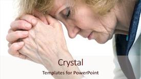  Presentation with process - Presentation theme featuring portrait of an elderly woman background and a lemonade colored foreground