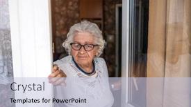  Presentation with elderly home - Cool new theme with portrait-of-an-elderly-woman backdrop and a lemonade colored foreground