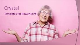  Presentation with body language - Presentation theme having portrait-of-an-elderly-woman background and a lemonade colored foreground