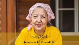  Presentation with elderly woman in nursing - Presentation theme having portrait-of-an-elderly-woman background and a  colored foreground