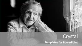  Presentation with elderly woman in nursing - Presentation theme with portrait of an elderly woman background and a  colored foreground