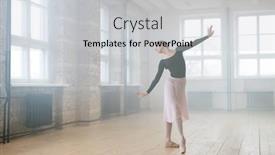  Presentation with ballet - Presentation theme enhanced with portrait-of-an-elegant-refined background and a light gray colored foreground