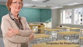  Presentation with classroom - Beautiful slide deck featuring portrait-of-an-elegant-senior backdrop and a coral colored foreground