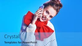  Presentation with elegant light blue - PPT theme consisting of portrait-of-an-emotional-pretty background and a light blue colored foreground