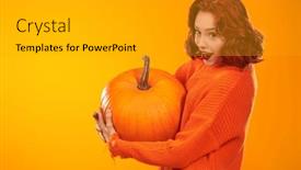  Presentation with teenage girl - Presentation theme consisting of portrait-of-an-emotional-pretty and a  colored foreground