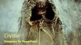  Presentation with horror evil - Presentation with portrait-of-an-evil-scarecrow background and a violet colored foreground