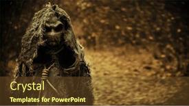  Presentation with horror evil - Theme featuring portrait-of-an-evil-scarecrow background and a  colored foreground