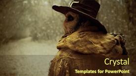  Presentation with horror evil - PPT layouts enhanced with portrait-of-an-evil-scarecrow background and a wine colored foreground