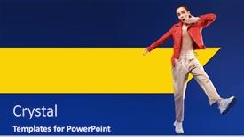  Presentation with step - Amazing presentation theme having portrait-of-an-excited-modern backdrop and a navy blue colored foreground