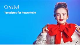  Presentation with elegant light blue - Slide deck enhanced with portrait-of-an-excited-pretty background and a teal colored foreground