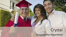  Presentation with family - Theme consisting of portrait of an excited senior background and a  colored foreground