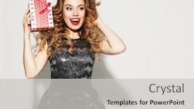  Presentation with hair dress - Audience pleasing slide deck consisting of portrait-of-an-excited-young backdrop and a light gray colored foreground