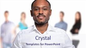  Presentation with afro - Colorful presentation theme enhanced with portrait of an handsome afro-american man backdrop and a sky blue colored foreground