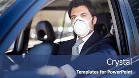  Presentation with driving - Presentation theme having portrait-of-an-handsome-guy background and a ocean colored foreground