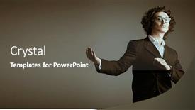  Presentation with orchestra - PPT layouts featuring portrait-of-an-imposing-male background and a gray colored foreground