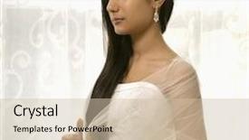  Presentation with bride - Amazing theme having portrait of an indian bride backdrop and a soft green colored foreground