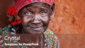  Presentation with next - Beautiful PPT theme featuring portrait-of-an-old-african backdrop and a tawny brown colored foreground