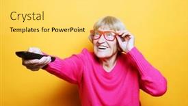  Presentation with friendly - PPT layouts consisting of portrait-of-an-old-friendly background and a yellow colored foreground