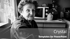  Presentation with black woman - Beautiful theme featuring portrait-of-an-old-woman backdrop and a dark gray colored foreground