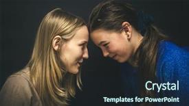  Presentation with sister - Beautiful slides featuring portrait of an older and a younger sister backdrop and a wine colored foreground