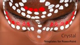  Presentation with tribal - Presentation design featuring portrait-of-an-tribal-african background and a red colored foreground
