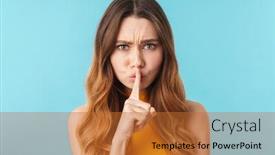  Presentation with upset - PPT theme with portrait-of-an-upset-pretty background and a red colored foreground