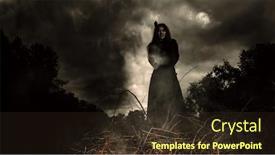  Presentation with force - Slide set with portrait-of-an-witch-tied background and a tawny brown colored foreground