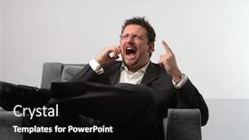  Presentation with angry - Theme consisting of portrait-of-angry-business-man background and a black colored foreground