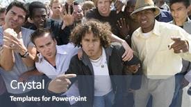  Presentation with angry people - Audience pleasing presentation design consisting of portrait of angry people gesturing backdrop and a ocean colored foreground