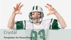  Presentation with football drils - Beautiful PPT theme featuring portrait-of-angry-young-man backdrop and a seafoam green colored foreground