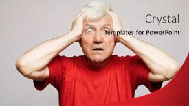  Presentation with red - Presentation featuring portrait-of-anxious-senior-man background and a lemonade colored foreground