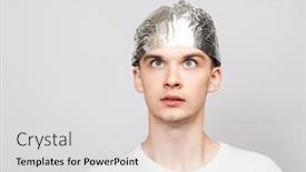  Presentation with gray - Slide set enhanced with portrait-of-anxious-young-man background and a light gray colored foreground