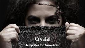  Presentation with arabic woman - Presentation design featuring portrait of arabic woman over dark background background and a dark gray colored foreground