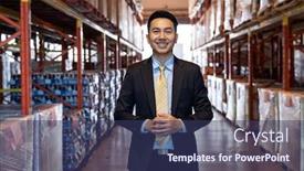  Presentation with confidence - Amazing slide set having portrait-of-asian-confidence-businessman backdrop and a ocean colored foreground