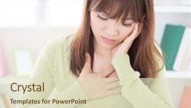  Presentation with dining table - Presentation theme having pregnancy - portrait of asian girl no background and a soft green colored foreground