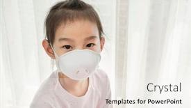  Presentation with pollution air - Amazing PPT theme having portrait-of-asian-little-child backdrop and a sky blue colored foreground