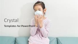  Presentation with air pollution - Slide set consisting of portrait-of-asian-little-child background and a white colored foreground