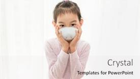  Presentation with pollution air - Cool new PPT theme with portrait-of-asian-little-child backdrop and a light gray colored foreground