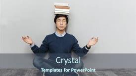  Presentation with sad lonely student sitting - Amazing slide deck having portrait of asian student sitting on the floor looking at the camera and smiling backdrop and a ocean colored foreground