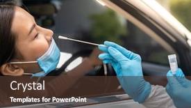  Presentation with medical service - Colorful PPT theme enhanced with portrait-of-asian-woman-drive backdrop and a tawny brown colored foreground